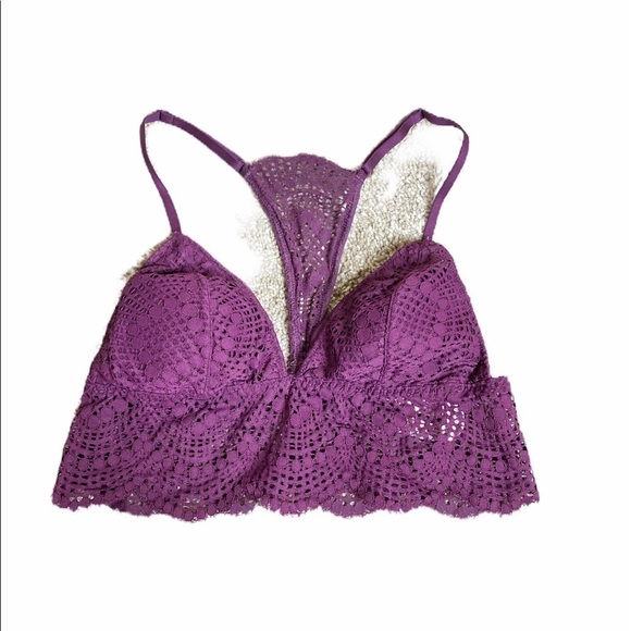 VS Crochet Lace Floral Boho Triangle Bralette - Picture 1 of 5